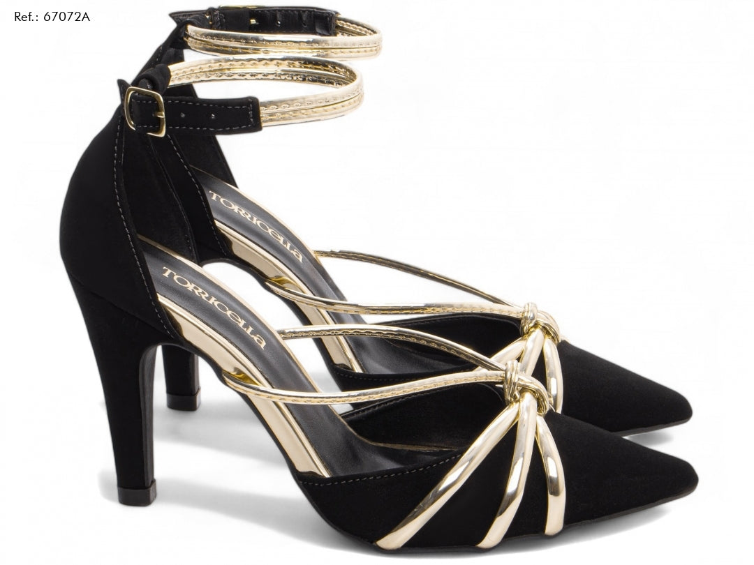 Sapato Scarpin Feminino Nobuck Preto – Bico Fino e Salto Alto