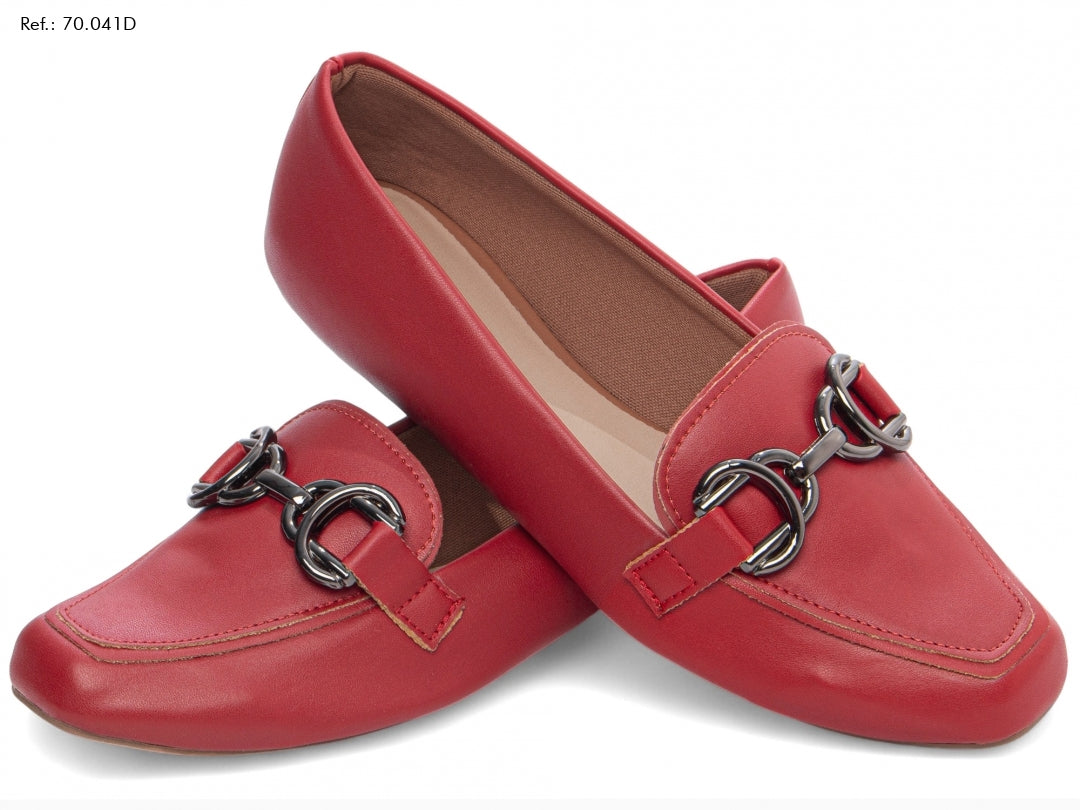 Sapatilha Mocassim Feminina Vermelha – Conforto e Estilo